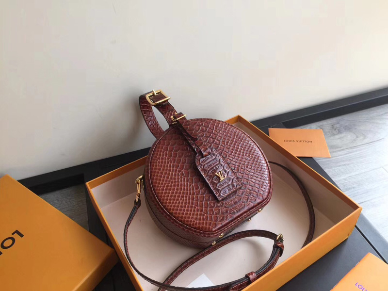 M43510 LV Petite Boite Chapeau 手袋 LV蛇皮紋女包 LV小圓包 棕色