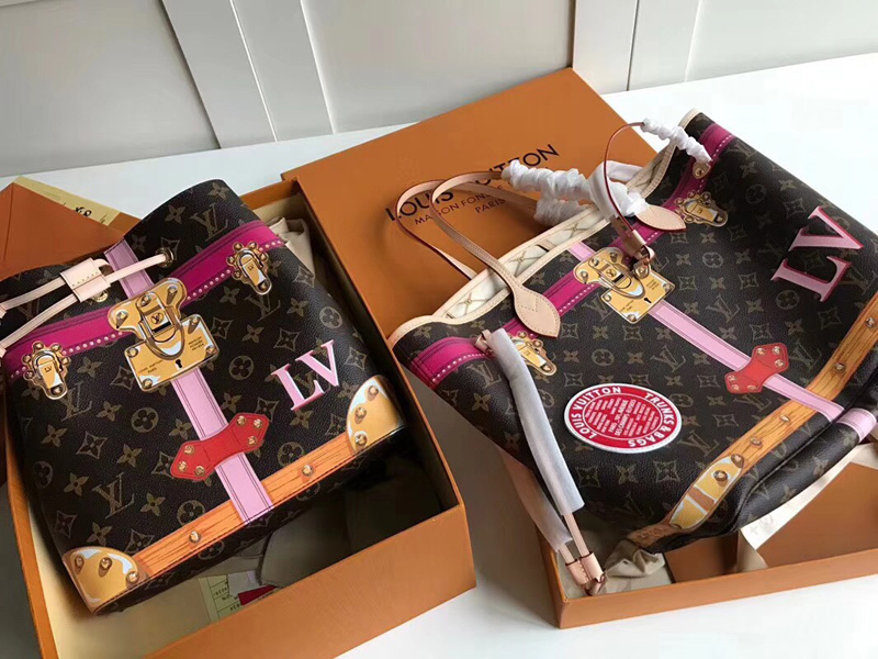 N41065 LV Neverfull 中號手袋 LV掛鎖絲印圖案女包 LV老花購物袋 代購推薦
