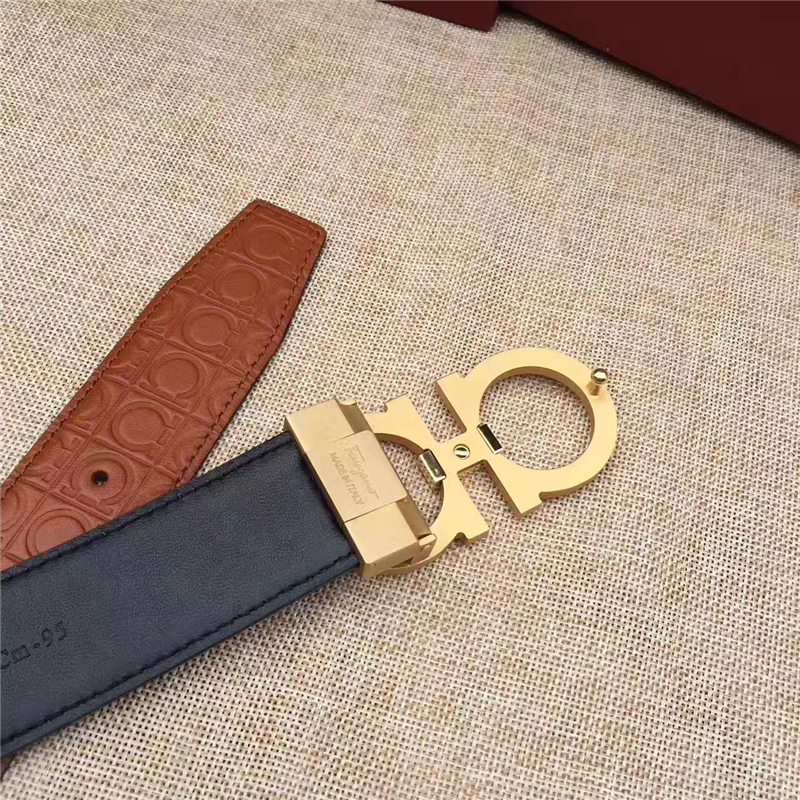 菲拉格慕 專柜同款 特供進口雙面原版皮 商務休閑款