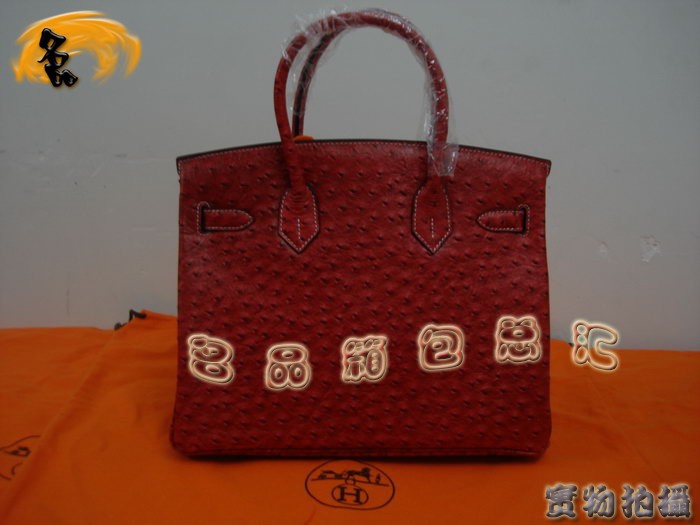 Hermes 手提包 Hermes女包 Hermes Birkin 鉑金包 Hermes 鴕鳥紋 30cm