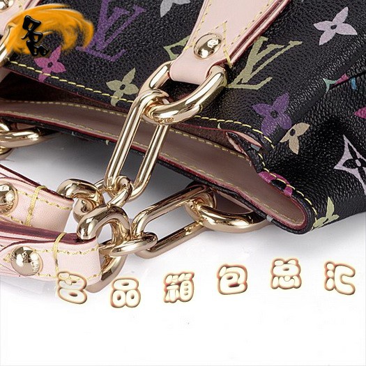 M40048 LV經典老花 LV女包 LV手提包 LV單肩包 LV黑彩 LV七彩