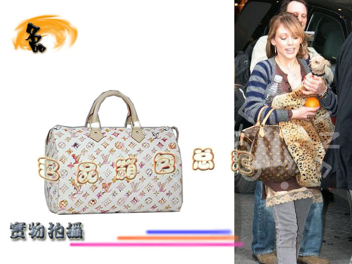 M95752 LV最新款 村上隆 LV水彩 LV枕頭包 LV女款 LV手提包