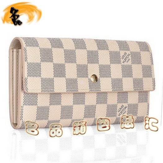 N61735 LV經(jīng)典款 LV白色棋盤格 LV女包 LV錢包 LV中長款錢包