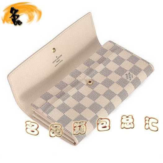 N61735 LV經(jīng)典款 LV白色棋盤格 LV女包 LV錢包 LV中長款錢包