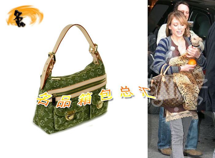 M95213 Louis Vuitton LV最新款 LV女包 LV牛仔 LV老花配皮 LV手提包