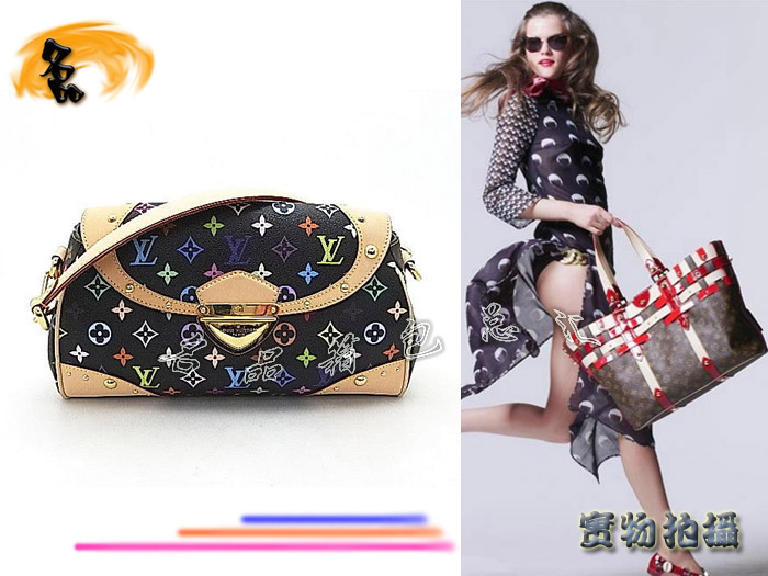 M40204 LV黑彩女包 LV三三彩 LV33彩 LV女包 LV手提包 LV村上隆設(shè)計