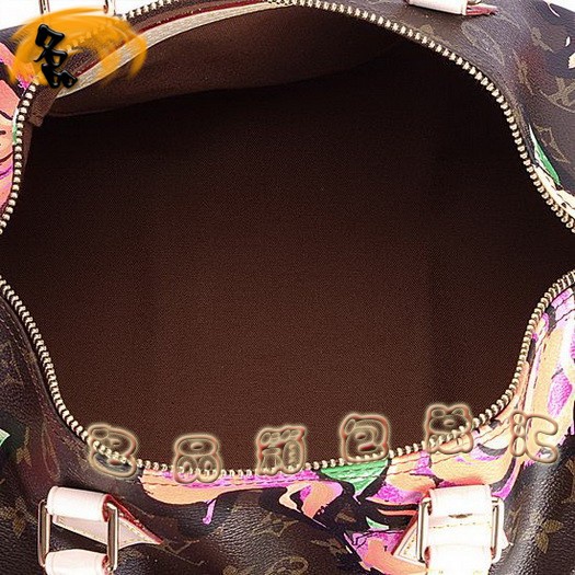 M48610 LV限量版 Speedy系列 玫瑰花涂鴉女包 LV手提包 LV枕頭包