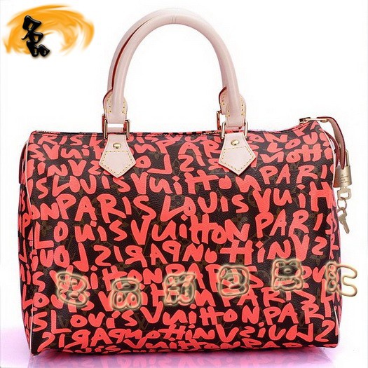 M93705 LV最新款 LV女包 LV手提包 LV涂鴉系列 LV旅行包 橙色