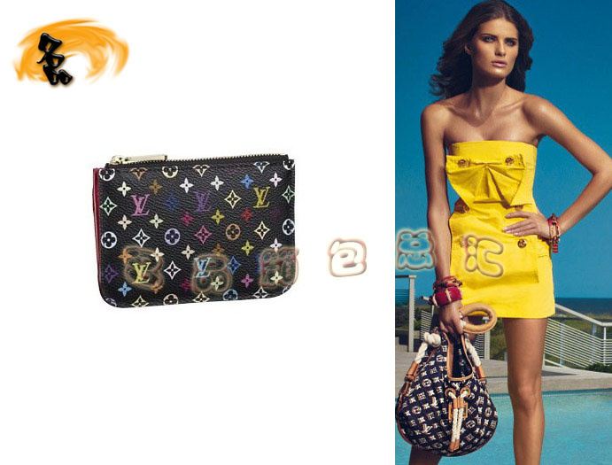 M93735 LV零錢包 LV經典33彩 LV三三彩錢包 LV村上隆設計 LV黑彩