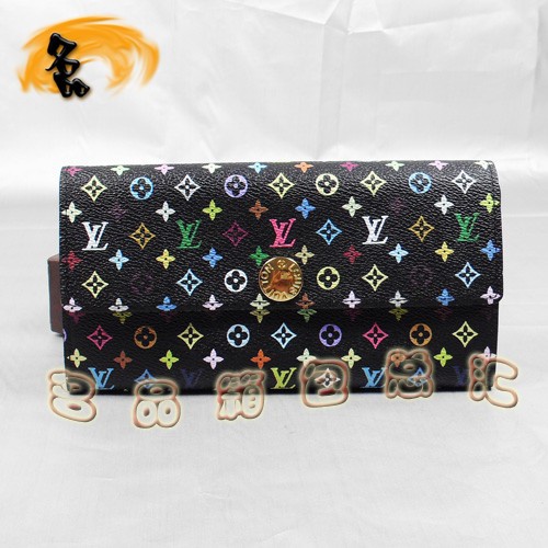M93748 LV新款時尚女包 LV錢包 LV村上隆設(shè)計 LV33彩 LV黑彩