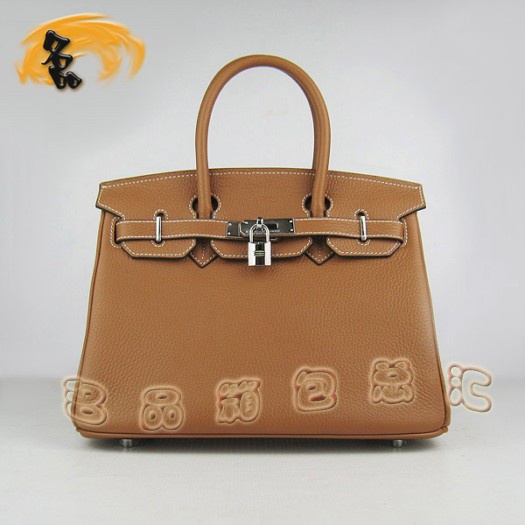 6088 Hermes荔枝紋 女包 Hermes Birkin 鉑金包 Hermes手提包 30cm 高仿包