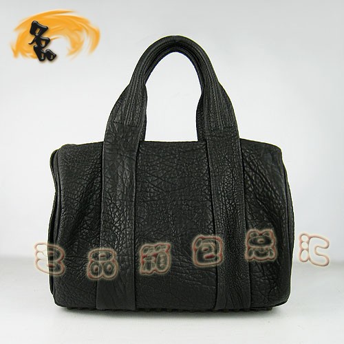 63460 熱賣新款明星酷炫 Alexander Wang/亞利山大王 柳釘手提包 黑色