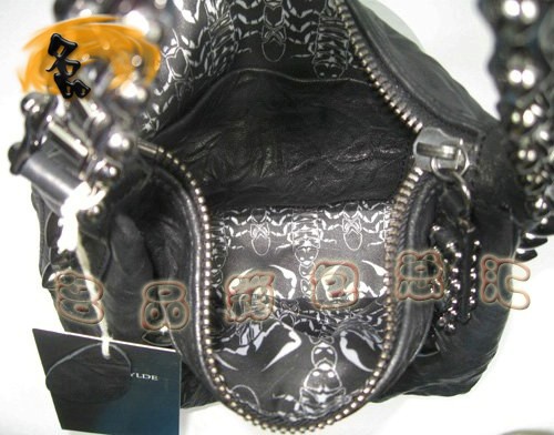 8507 THOMAS WYLDE托馬斯 時尚搖滾風 女士手提包 黑色羊皮單肩包