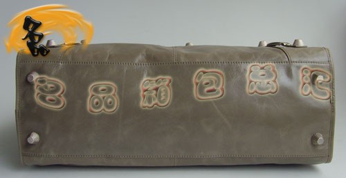 084334A 經典款女士手提包 巴黎世家時尚灰色牛皮女士手挽包 BALENCIAGA機車包