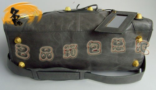 084328B BALENCIAGA 巴黎世家 經典機車包 深灰色 新款休閑手提包 斜挎包