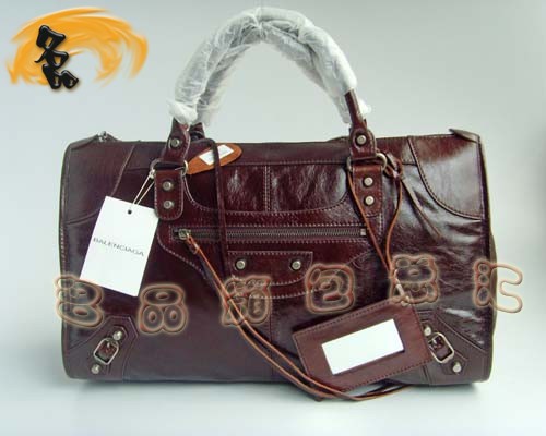 084324 超A品質 時尚女士手提包 BALENCIAGA深啡色 經典女士手挽包 機車包