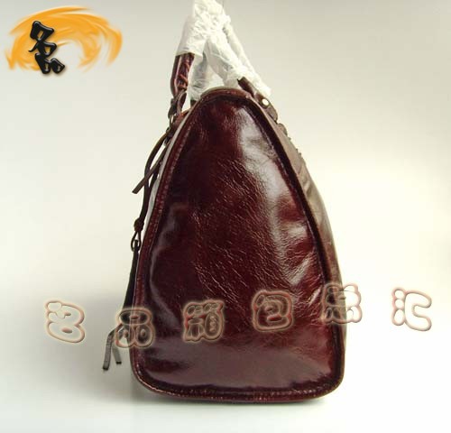 084324 超A品質 時尚女士手提包 BALENCIAGA深啡色 經典女士手挽包 機車包