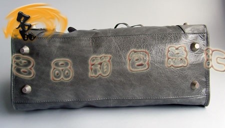 084328A 新款灰色牛皮時尚女包 BALENCIAGA經典機車包 巴黎世家流行女包