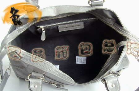 084328A 新款灰色牛皮時尚女包 BALENCIAGA經典機車包 巴黎世家流行女包