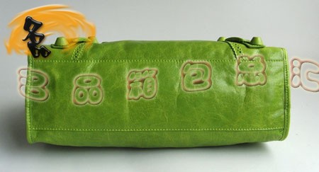 084832 超A新款綠色牛皮時尚手提包 BLENCIAGA 經典款機車包 巴黎世家斜挎包