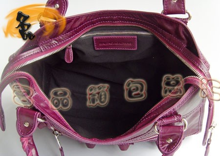 084832 巴黎世家新款花邊大皮釘機車包 手提包 BLENCIAGA 斜挎包 巴黎世家女包