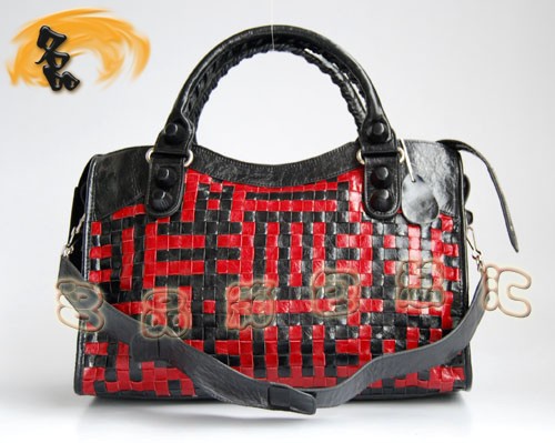 084832 BLENCIAGA新款牛皮編織女士手提包 巴黎世家斜挎包 BLENCIAGA機車包