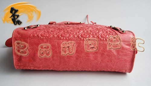 084932 BALENCIAGA熱賣新款 時尚女士手提包 巴黎世家刺繡系列 斜挎包 機車包