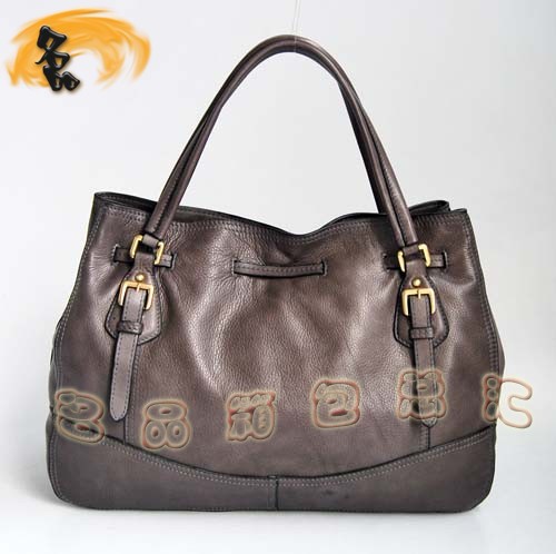 7993 Prada手提包 Prada女包 普拉達牛皮時尚高檔OL女包境外貨 深灰色