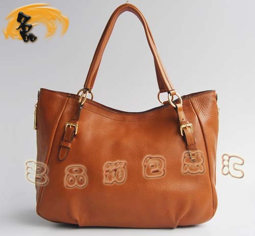 8013 新款上架 Prada單肩包 Prada新款手袋 普拉達牛皮女士手提包 淺啡色