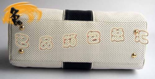 29144 Prada時尚女包 普拉達奢華明星網孔真皮手提包 十色可選 白配黑