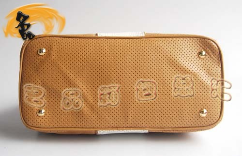 29150 Prada手提包 新款上市 普拉達經典款網孔皮時尚休閑女包 杏配白