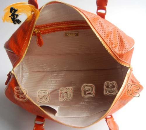 29144 Prada時尚女包 普拉達奢華明星網孔真皮手提包 十色可選 橙色