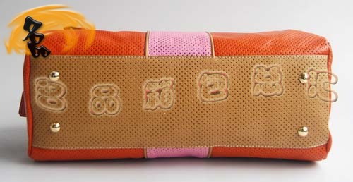 29144 Prada時尚女包 普拉達奢華明星網孔真皮手提包 十色可選 橙配粉