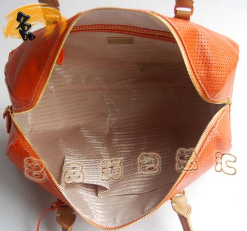 29144 Prada時尚女包 普拉達奢華明星網孔真皮手提包 十色可選 橙配粉