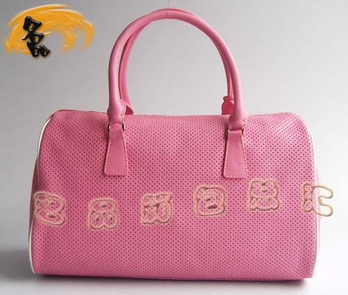 29144 Prada時尚女包 普拉達奢華明星網(wǎng)孔真皮手提包 十色可選 粉紅色