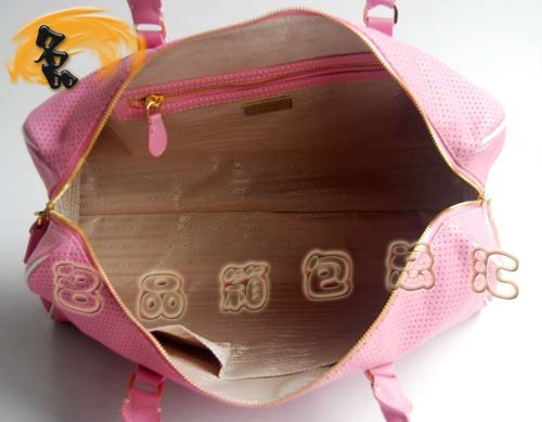 29144 Prada時尚女包 普拉達奢華明星網(wǎng)孔真皮手提包 十色可選 粉紅色