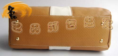 29144 Prada時尚女包 普拉達奢華明星網孔真皮手提包 十色可選 土黃配白