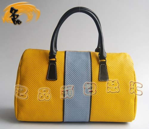 29144 Prada時尚女包 普拉達奢華明星網(wǎng)孔真皮手提包 十色可選 黃配藍