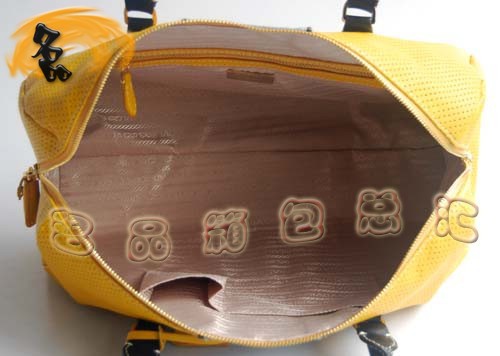 29144 Prada時尚女包 普拉達奢華明星網(wǎng)孔真皮手提包 十色可選 黃配藍