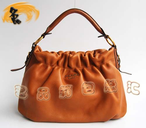 80046 普拉達 牛皮手提單肩熱賣女包 Prada單肩包 Prada手提包 淺啡色