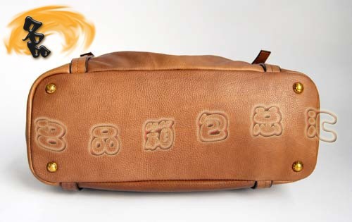 80043 普拉達熱賣新款牛皮兩用女包 Prada手提包 Prada斜挎包 土黃色