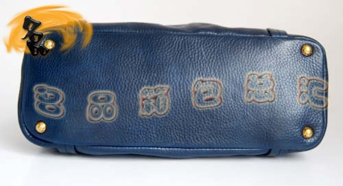 80043 普拉達(dá)熱賣(mài)新款牛皮兩用女包 Prada手提包 Prada斜挎包 深藍(lán)色