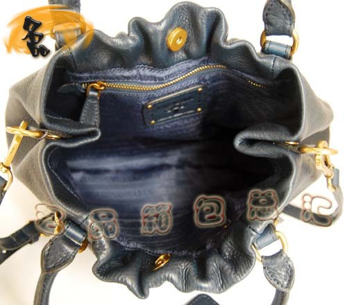 80043 普拉達(dá)熱賣(mài)新款牛皮兩用女包 Prada手提包 Prada斜挎包 深藍(lán)色