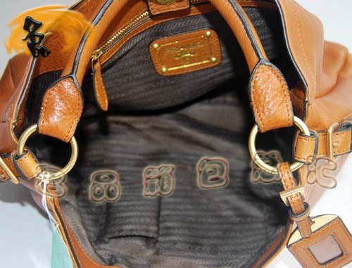 80029 Prada最新款 普拉達女包 Prada休閑女包 Prada手提包 淺啡色