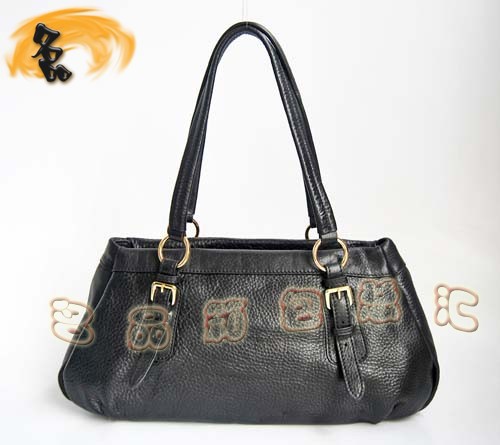 80040 Prada新款高檔牛皮女包 Prada單肩包 Prada手提 手挽包 黑色