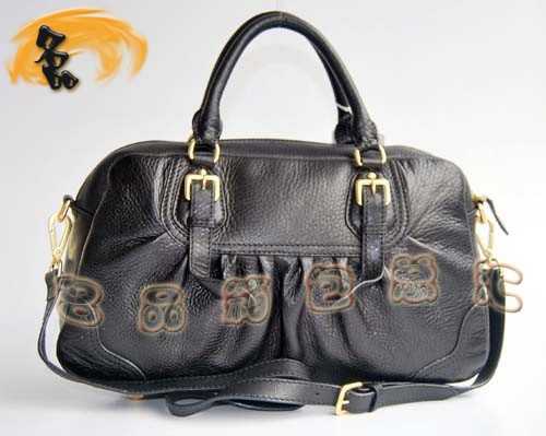 80044 普拉達(dá)新款高檔牛皮女包 Prada手提包 Prada斜挎包 黑色