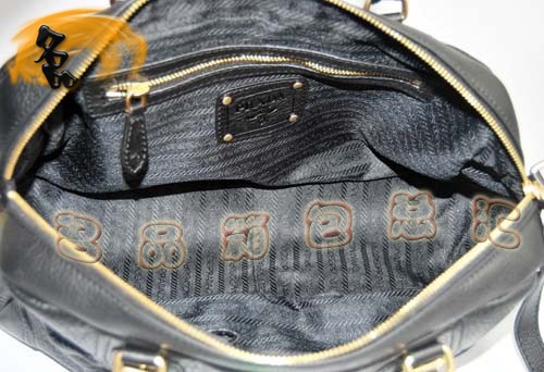 80044 普拉達(dá)新款高檔牛皮女包 Prada手提包 Prada斜挎包 黑色