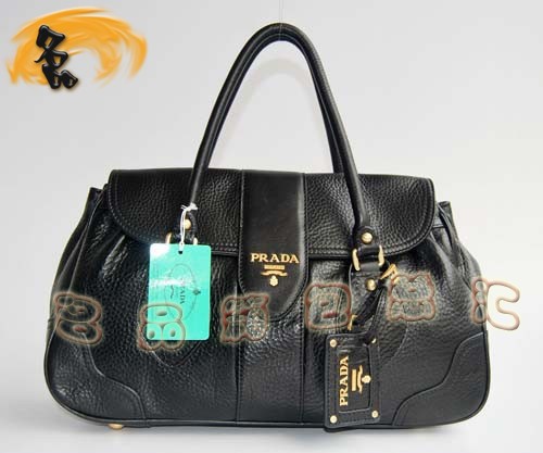 80045 Prada最新款 Prada高檔牛皮包 Prada手提包 Prada經(jīng)典款 黑色