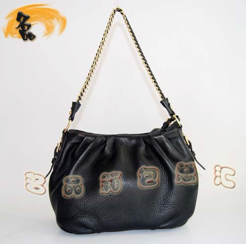 80060 正品品質 Prada單肩包 普拉達 Prada黑色高檔牛皮休閑女包