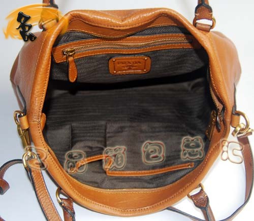 80062 Prada新款時尚女包 Prada手提包 普拉達(dá)女包 Prada斜挎包 淺啡色